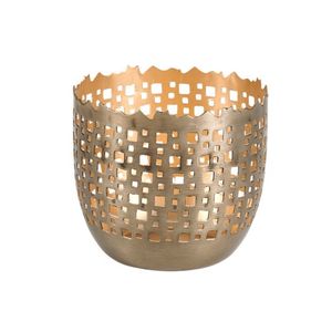 Portavelas Votivo de Aluminio Hecho a Mano, Diseño de Ondas Metálicas, Duradero, Estilo Lujoso, Forma Cilíndrica Única, Toque Real para Navidad y el Hogar - Product Image 5