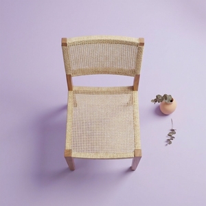 Modern Scandinavian Teak Wood <b>Dining</b> Chair With Natural Rattan Cane Weave Handmade Premium Quality Sustainable Furniture Indoor - Product Image 5