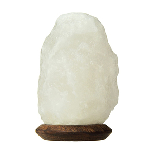 Elegant Himalayan white salt lamp made from genuine <b>crystal</b> salt adding charm warmth and decorative appeal to every room - Product Image 4