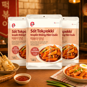 Sauce coréenne Tteokbokki O'Food en gros, 120g |   Sauce pour gâteaux de riz épicés et piquants |   Nourriture de rue coréenne prête à consommer |   Approvisionnement en gros - Product Image 1