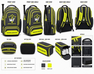 WARPRO INDUSTRY Sports Backpack 50-70L 600D Nylon With <b>Bat</b> Holder And Multiple Pockets - Product Image 2