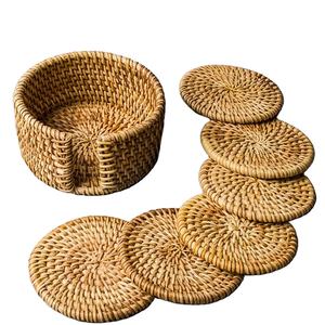 Creative Natural Rattan Sea Grass Coasters Table Mats Decorative Wedding Sea Grass Wicker Table Decoration <b>Placemat</b> - Product Image 1