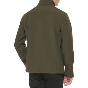 Chaqueta Softshell Verde Oliva para Hombre, Cortavientos, con Cierre Frontal, Corte Regular, para Senderismo al Aire Libre, con Bolsillos, para Otoño - Product Image 3
