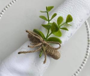 Anneaux de serviette rustiques en buis, anneaux de serviette de mariage - Product Image 1