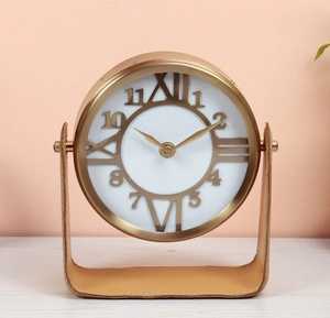 Artistic Wooden <b>Table</b> <b>Clock</b> Curved Wave Design Gold Rim Roman Numerals Elegant Handcrafted Timepiece for Home Office Gift - Product Image 6