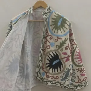 High Quality Suzani Velvet Jacket Hand Embroidered Women Short Boho Gypsy <b>Coat</b> Floral Outerwear Wholesale Trendy Product - Product Image 3