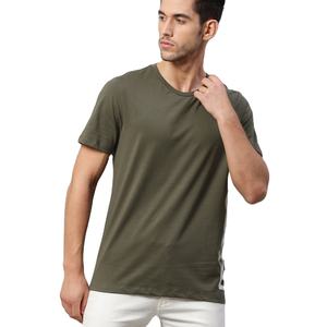 T-shirt uni pour hommes, haute qualité, impression personnalisée, en spandex, décontracté, logo personnalisé pour hommes - Product Image 1