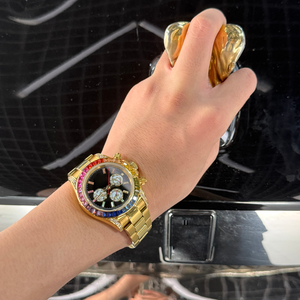 Rainbow Diamond Designer Stainless Steel Strap Mechanical <b>Watch</b> 4130 Sapphire Crystal <b>Automatic</b> 40mm Men Luxury <b>Watch</b> - Product Image 2