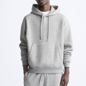 Sweat à capuche en molleton français pour homme, personnalisé avec logo, en polyester/coton épais, coupe oversize, couleur unie, style urbain, ODM pour l'hiver - Product Image 5