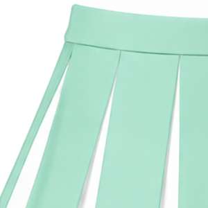 Jupe plissée vert menthe pour femme, tenue de danse athlétique, uniforme de performance avec motif rayé élégant - Product Image 4