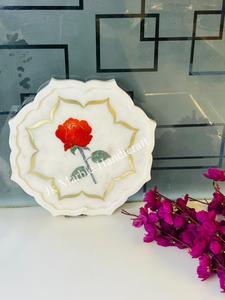 จานหินอ่อนทำมือสุดหรู เทคนิคการขัดเงา ลายวงกลม ของตกแต่งบ้านสุดโดดเด่น ของขวัญแต่งงาน ราคาขายส่ง - Product Image 4