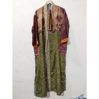 Robe Kimono Saree Vintage Premium Faite à la Main 100% Soie, Patchwork Bohème, Vêtement de Détente, Tenue de Plage, Cache-maillot, Haute Qualité, Doux, Vente en Gros