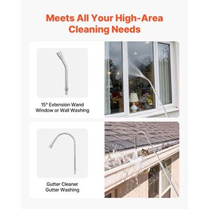 Asta Telescopica da 2,7 m per Idropulitrice, Asta di Prolunga a 3 Sezioni con 7 Ugelli, Adattatore per Tubo e Cinghia di Stoccaggio - Product Image 4