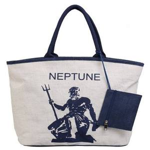 Sac fourre-tout en toile de jute et lin pour femme, sac de voyage écologique avec pochette pour le quotidien et le shopping - Product Image 4