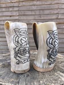 Handmade buffalo horn ale <b>mug</b> Rustic Viking style horn <b>mug</b> Natural <b>large</b> capacity <b>mug</b> Eco-friendly buffalo horn <b>mug</b> - Product Image 2