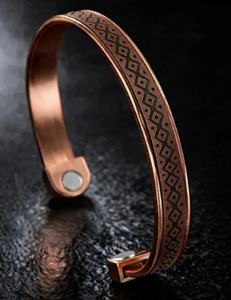 Premium Pure Copper <b>Engraved</b> Vintage Carving Rune Symbol Cuff <b>Bangle</b> Adjustable Open Flat Wristband Solid Pure Metal - Product Image 4