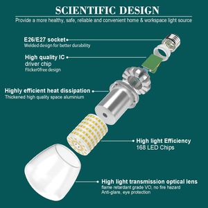 Lampadine LED A19 Equivalenti a 250 Watt, 3670LM, Bianco Neutro 4000K, 27W E26, Lampadina LED a Pannocchia 2700K, Bianco Caldo 3000K, Luce Diurna - Product Image 3