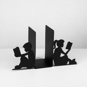 Sujetalibros de hierro rústico, soporte para libros pesado de primera calidad, ideal para almacenamiento decorativo en el hogar, biblioteca u oficina - Product Image 3