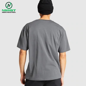 เสื้อยืดสีเทาเข้มทรงโอเวอร์ไซส์ แขนเสื้อแบบดรอปโชว์เดอร์ สไตล์ลำลอง ผ้าหนา สำหรับผู้ชาย ผลิตในสหรัฐอเมริกาและยุโรป สวมใส่สบาย - Product Image 3