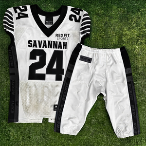 Nouvel ensemble d'uniformes de football américain personnalisés, maillot et pantalon de football en mesh respirant, fabricant de vêtements de sport d'équipe - Product Image 6