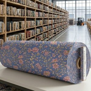 Tissu en polyester imprimé floral, textile décoratif de qualité supérieure pour vêtements et ameublement, faible MOQ, fournisseur en gros en Inde - Product Image 1