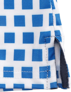 Polo de Hombre con Estampado Geométrico Blanco y Azul, Manga Corta, Tejido de Poliéster, Informal, Transpirable, Ropa de Golf - Product Image 5
