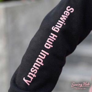 Two Tone Pink <b>Black</b> Pullover Boxy Fit Hoodie Heavyweight Cotton <b>Fleece</b> Fabric College University Casual Wear Wholesale Hoodie - Product Image 4