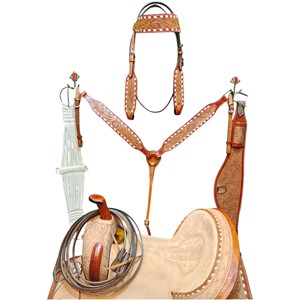 Silla de montar western de cuero premium para carreras de barriles, para adultos, disponible en todos los tamaños. - Product Image 2