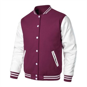 Personalized Vintage Patchwork <b>Winter</b> Bomber <b>Jacket</b> PU Leather Sleeve Wool Body Embroidered O-Neck <b>Waterproof</b> - Product Image 2