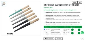 Half Round Sanding Sticks Set 6 Piece Jewelry Finishing <b>Abrasive</b> Sticks Assorted Grits 6 0 to 2 Jewelry <b>Tool</b> | Item No GS-34D - Product Image 2