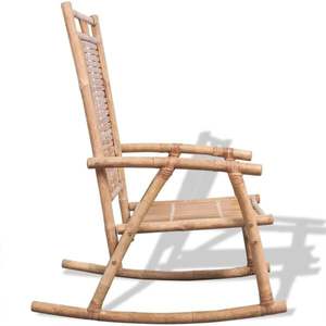 Fauteuil à bascule en bambou naturel, résistant aux intempéries, pour intérieur et extérieur, mobilier léger et durable pour une relaxation optimale. - Product Image 4