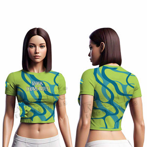 Outdoor Use Best Selling Women Crop Top T-Shirts Fashion Wear Durable Material Women Crop Top T-Shirts For Adults - Product Image 3