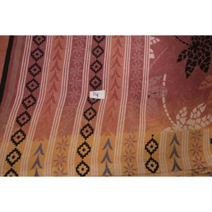 Tissu imprimé en soie poly indienne vintage pour la confection de robes, matériel de couture, textile artisanal - Product Image 6