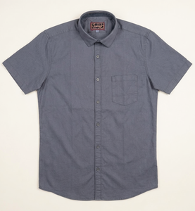 Chemises décontractées tissées respirantes Enovate 100 % coton avec logo au dos et manches courtes pour hommes - Product Image 1