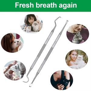 Lot de 4 cure-dents dentaires pour le nettoyage des dents, instruments de restauration dentaire plats en plastique, bleu titane - Product Image 2