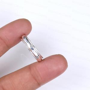 New Arrival 925 Sterling Silver Boho Style Meditation Spinner Band Trend Custom <b>Plain</b> Silver Fidget Handmade Hammered <b>Ring</b> - Product Image 4