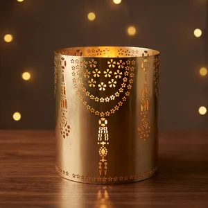 เทียนหอมทรงกระบอกโลหะลายดาวฉลุ สำหรับตกแต่งบ้าน - Product Image 3