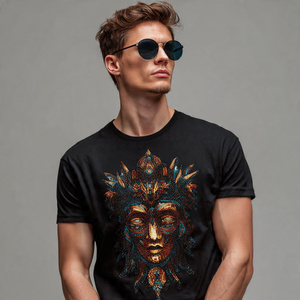 Camisetas de Verano con Pedrería para Hombre, Cuello Redondo, Manga Corta, Camiseta con Pedrería, Camiseta con Transferencia de Pedrería de Cristal - Product Image 5