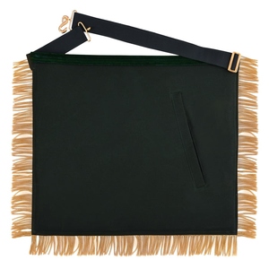 Past Sovereign Grand Master Allied Masonic Degrees <b>Apron</b> Forest Green Velvet With Gold Fringe <b>White</b> Body, Adjustable Belt, Pre - Product Image 4