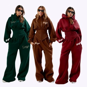 Tall Girl Friendly Set <b>Y2k</b> Clothing for Women Winter 2 Piece Set Custom Logo Cinched Waist Hoodie and Sweatpants <b>Tracksuit</b> - Product Image 5
