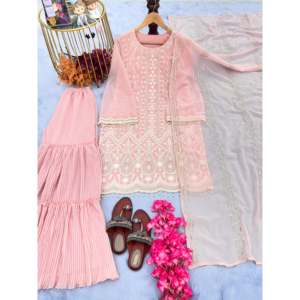 Designer Women's Elegant Plazzo Top and Beautiful Dupatta Elegant Party Wear Set - Product Image 4