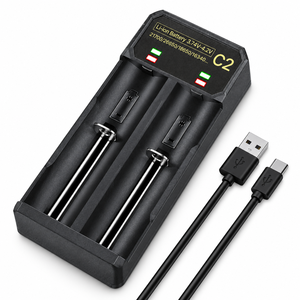 Cargador USB C de doble puerto 1A x2 para celdas de iones de litio y NiMH ZEROBEAM, cargador de batería portátil para 21700, 18650, 26650 con LED - Product Image 1