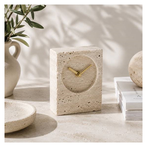 Low Market Price High Quality Handmade Modern Design Luxury Marble Eco-Friendly Silent Square Needle Display <b>Desk</b> <b>Clock</b> - Product Image 1