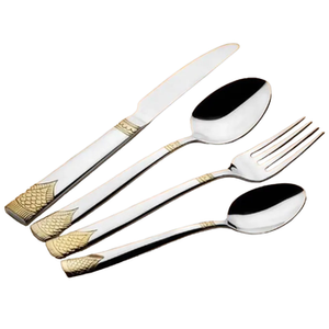 Juego de cubiertos metálicos contemporáneos para mesa de comedor moderna y presentación elegante en restaurantes. - Product Image 3