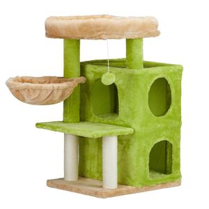 33-Inch 2-Tiered Cat Tower Indoor Cats Activity Center Playhouse Large Padded Perch Hammock 33 Inch Cat Tree Scratcher Condo Sc - Product Image 4