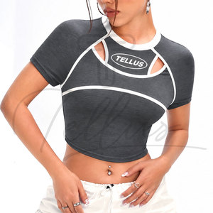 High Quality Women's Fitness <b>Crop</b> <b>Top</b> Half Sleeve Cotton T-Shirts with custom Design Women <b>Crop</b> <b>Top</b> Women <b>Crop</b> <b>Top</b> T Shirts <b>Top</b> - Product Image 2