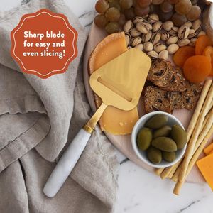 Affettatrice per Formaggio in Marmo Bianco, Utensile per Tagliare Perfettamente il Formaggio - Product Image 3