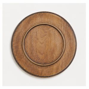 Handcrafted Eco-Friendly Round Mango Wood Charger <b>Plate</b> Rustic Farmhouse Style <b>Decorative</b> Underplate for Luxury Wedding & Hotel - Product Image 6