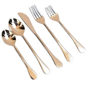 Juego de cubiertos de acero inoxidable Royal Vintage Mango martillado Diseño pulido Juego de cubiertos único Juego de cena - Product Image 1