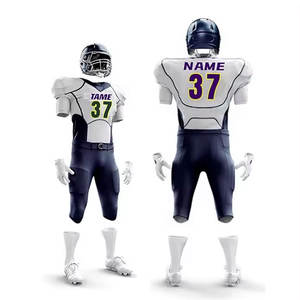 Uniforme de Fútbol Americano Juvenil Sublimado Personalizado al por Mayor 2206, Jersey de Entrenamiento Universitario Extra Grande para Equipos Unisex con Nombre de Equipo - Product Image 3